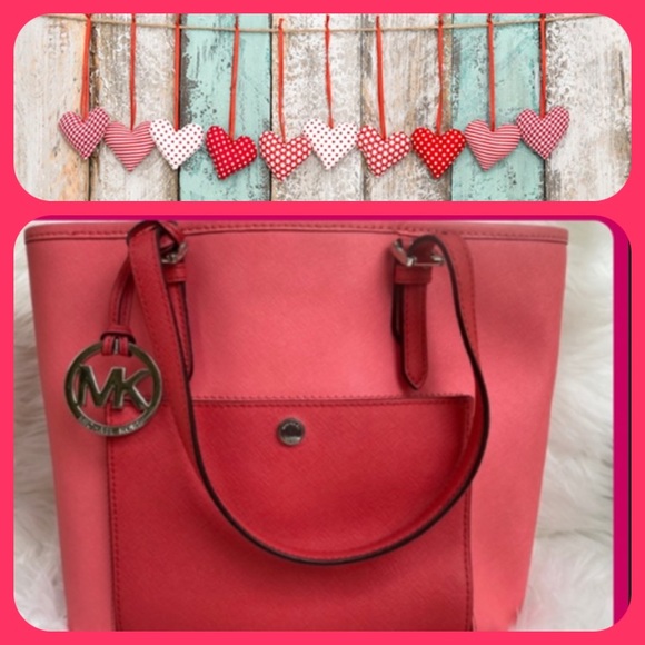🍉🍉MIchael Kors 🍉🍉Colorblock Coral/Watermelon - Picture 2 of 15